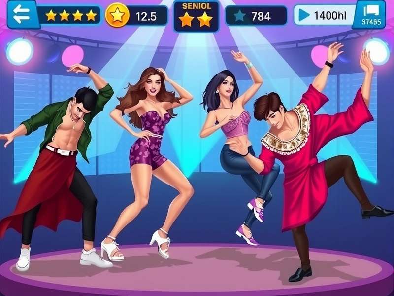 Bollywood Blockbuster Bash game screenshot featuring Bollywood stars dancing